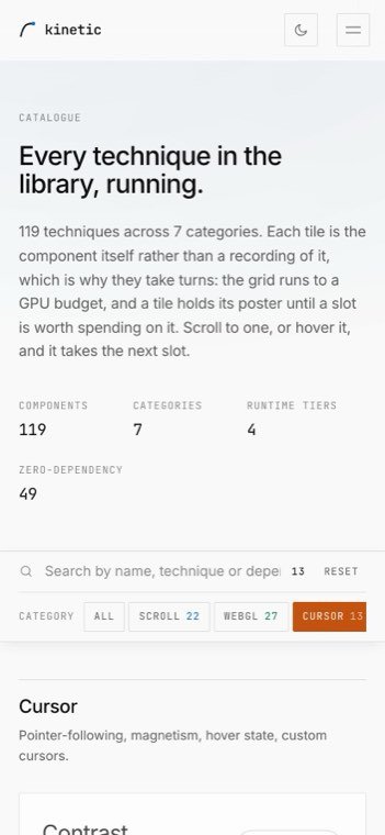 Kinetic on mobile